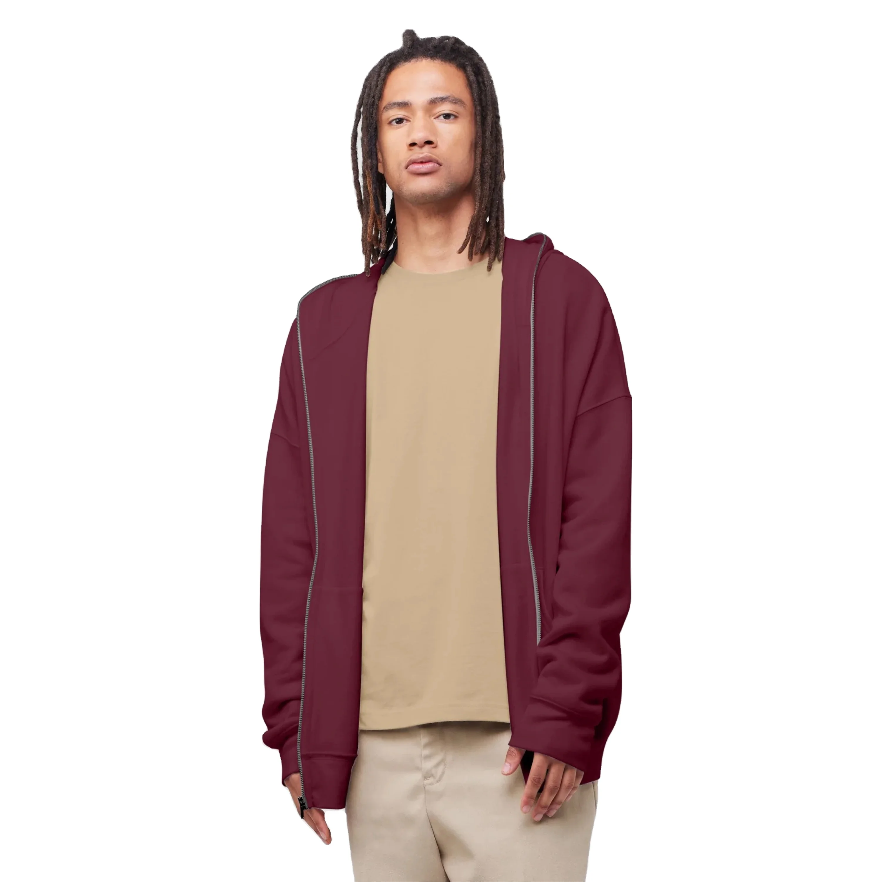 Hot sale good quality Customizable oversized unisex full face zip hoodies blank cotton casual full zip up hoodie