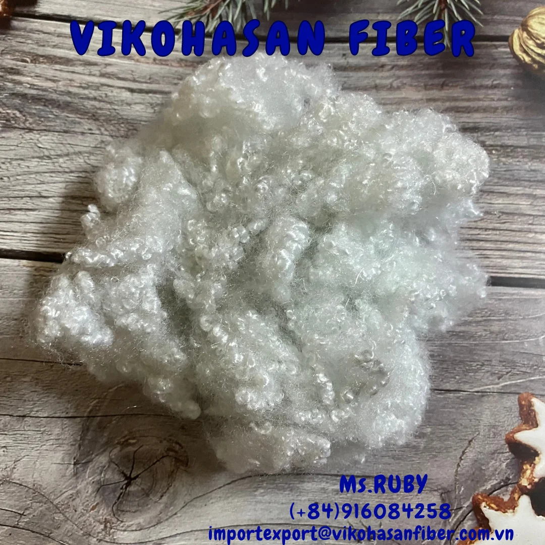 100% rPET Fibres 7D HCS White Grade Hollow Conjugated Siliconized GRS Polyester Fibre Soft Home Textile Cushion Pillow Toys Kids