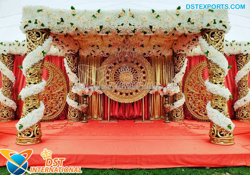 Великолепный мандап в стиле Пейсли Свадебный виде столбов индийский свадебный набор мандапов золотом арабском