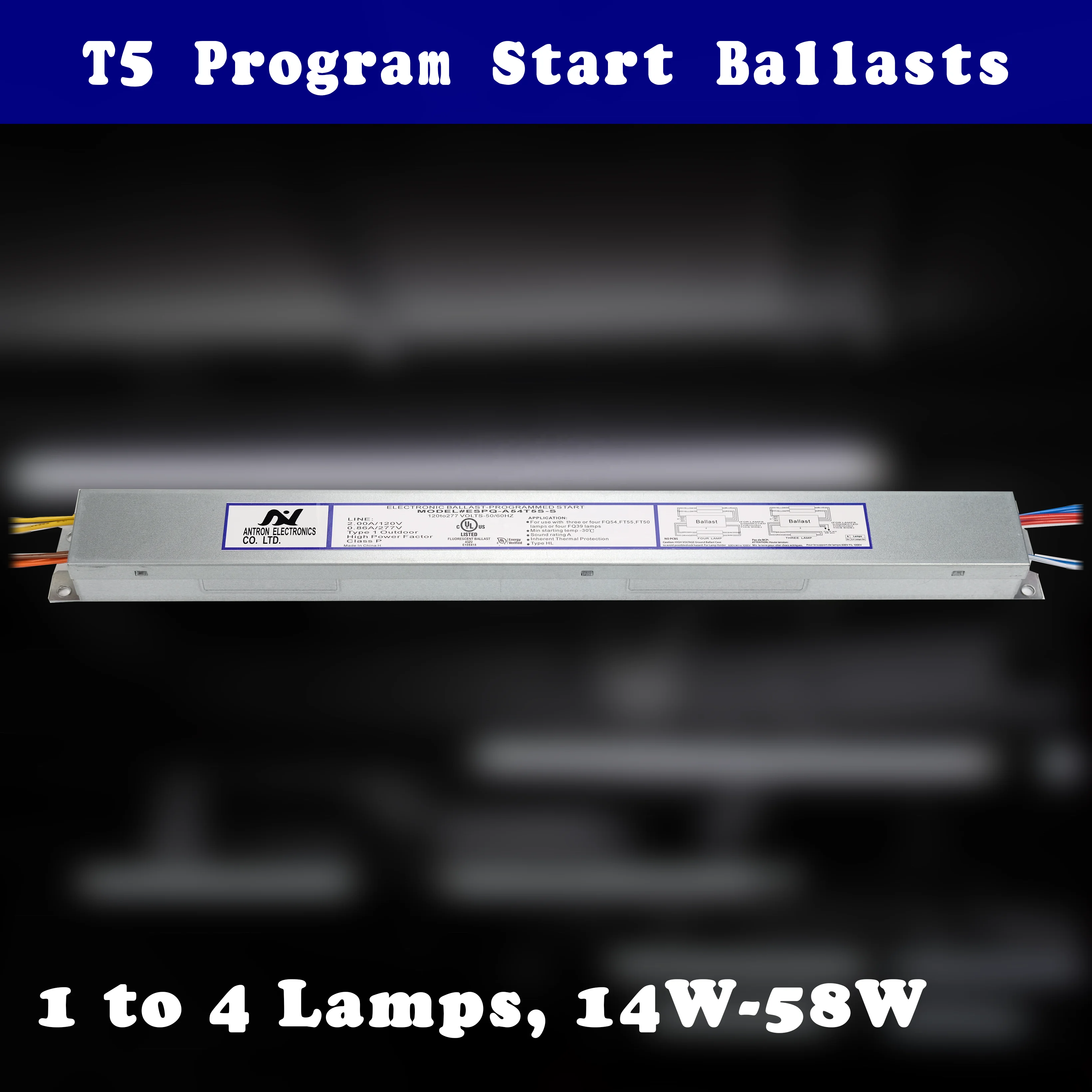 UL T5 4x39Watt Fluorescent Ballast Types 347V