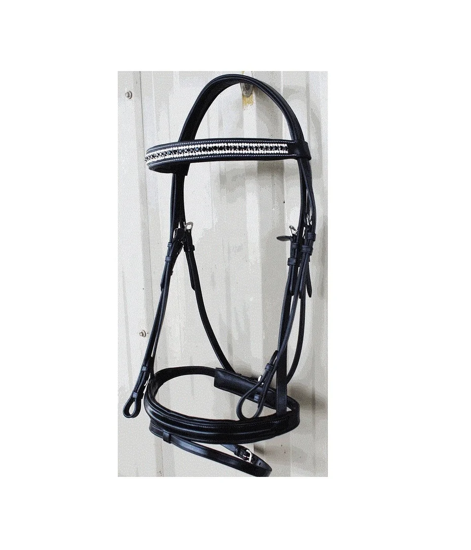 Свернутая кожаная уздечка английская для верховой езды оптовая продажа оборудование лошадей