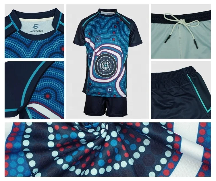 Custom Simple Design royal blue color rugby jersey short sleeved sublimated printed team logo rugby jerseys high quality