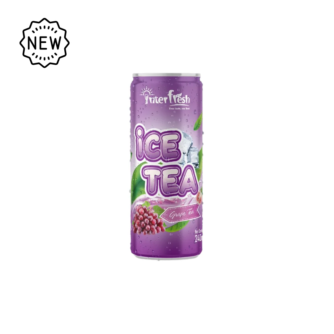 Interfresh Factory Direct Sales Lemon Ice Tea Drink Refreshing Fruit Drinks 320ml Can Mango Tea Drink OEM HALAL Mulberry Juice