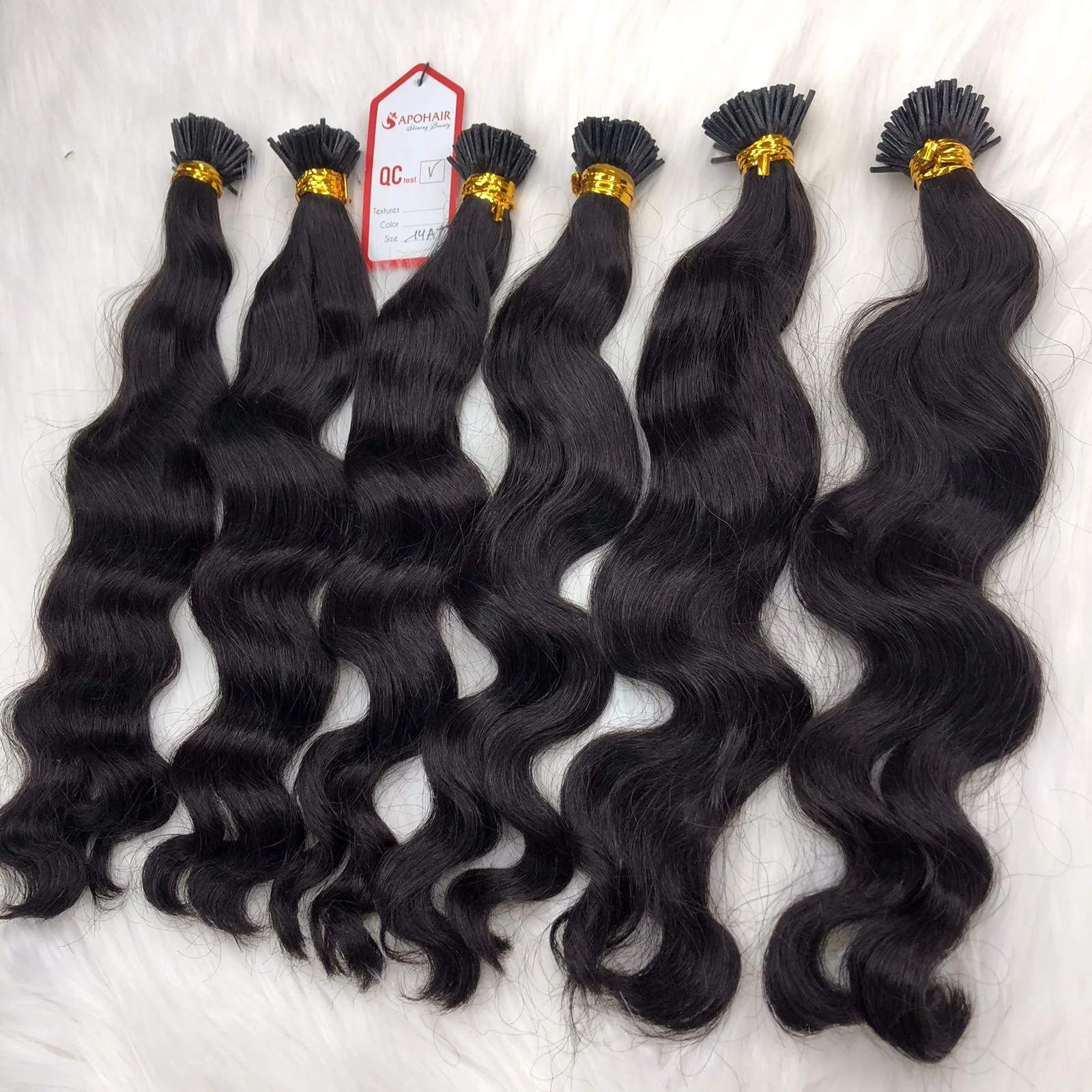 ITIP THE BEST QUALITY BODY WAVY BLACK  SHORT SIZE IN  HAIR EXTENTION 100% HUMAN REMY HAIR UP TO 32'