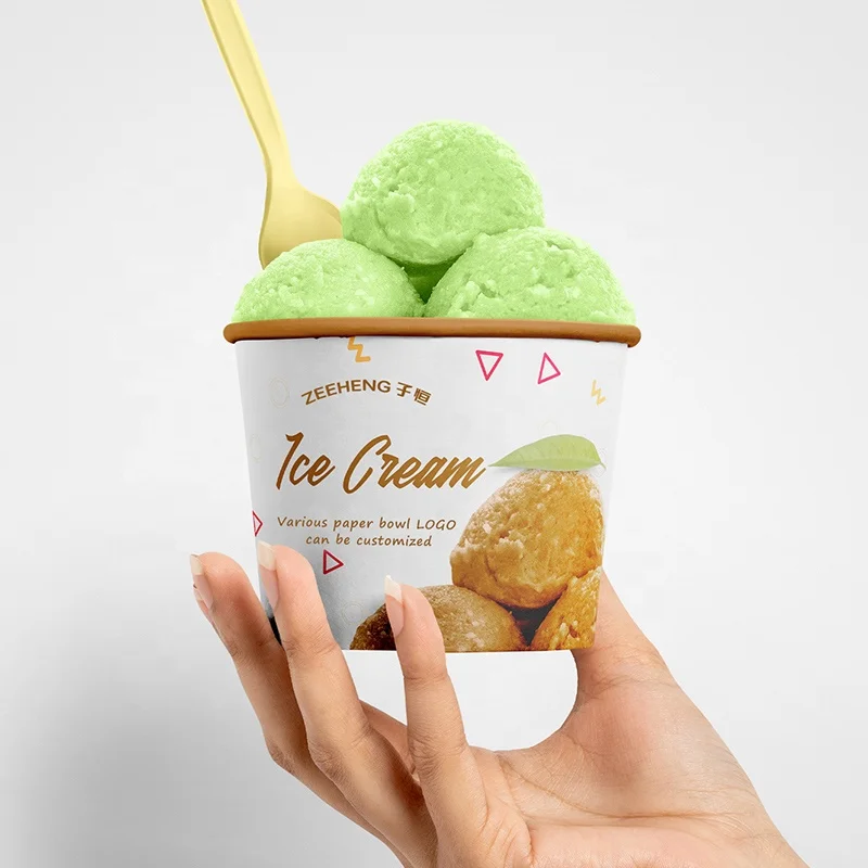 Disposable takeaway soup packaging cardboard bowl paper ice cream cup supplier