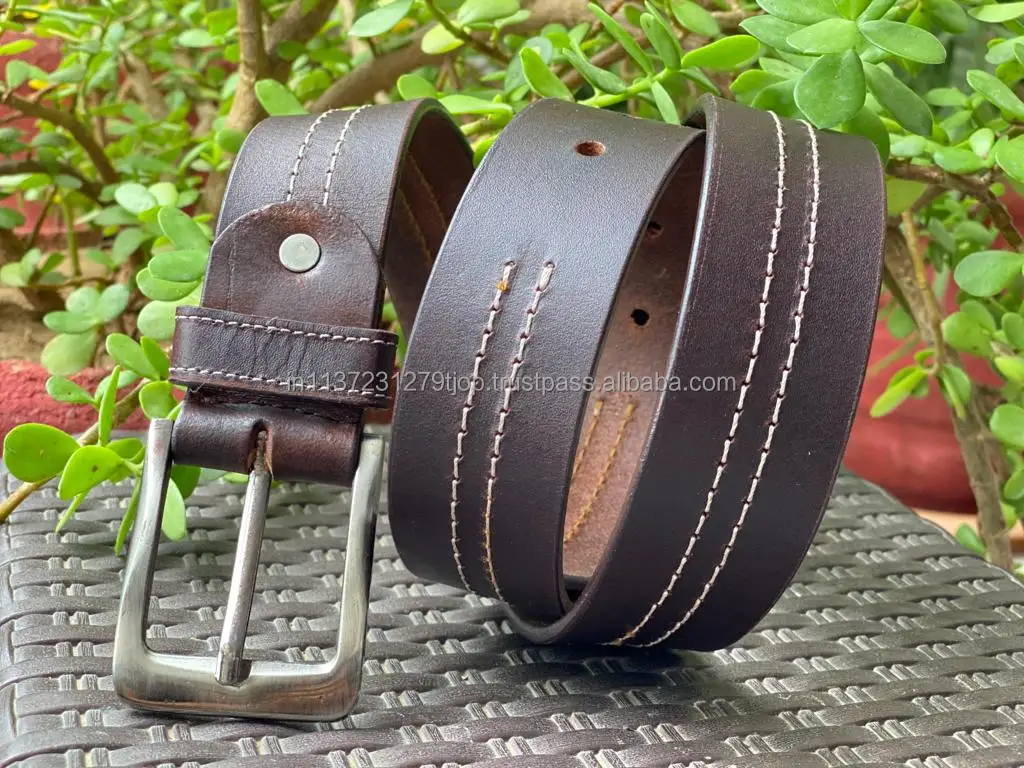 Fashionable Genuine Leather Stylish Durable Buckled Belt Perfect High Quality Belt Unisex Leather Belts