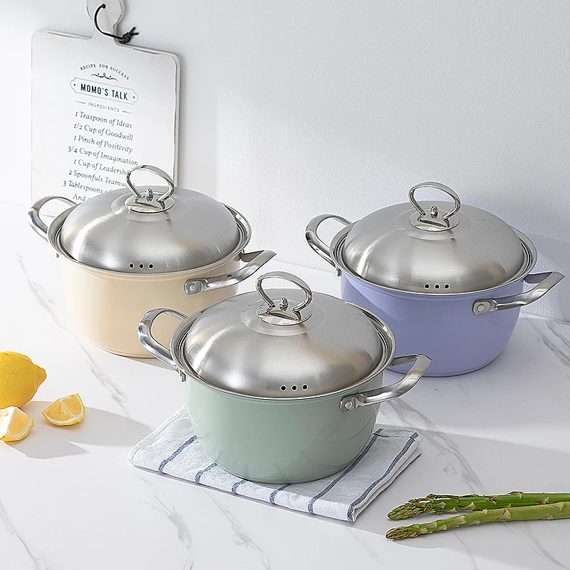 Factory price 12 Pieces Stainless Steel Pot 201 304 Material Covered Induction Bottom Chicken Casserole Sets