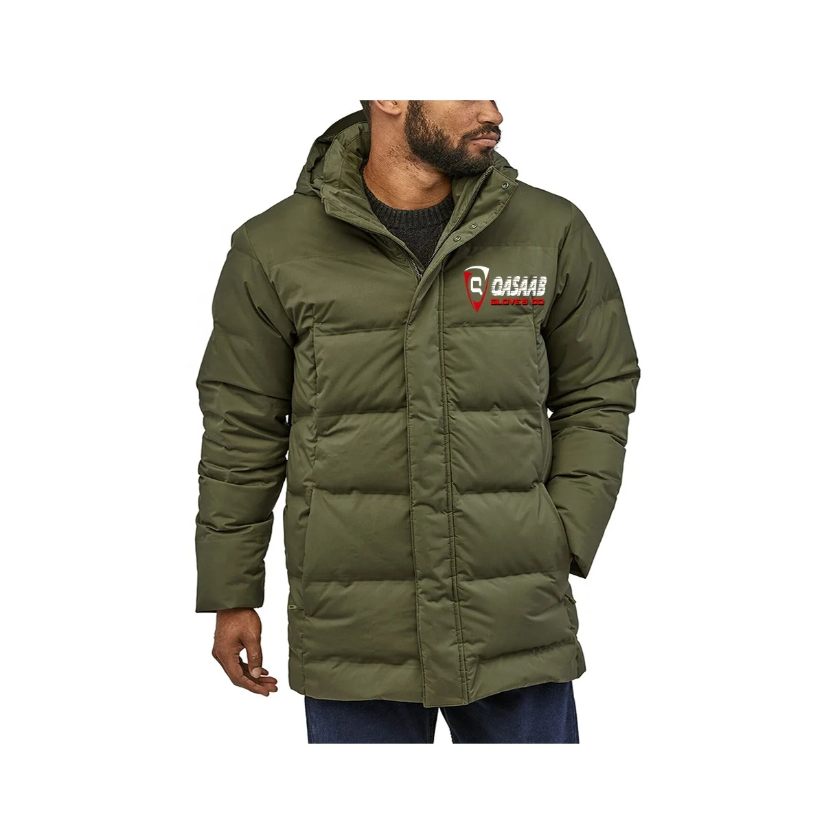 Fashion Winter Bumper Jackets Men Hooded Long-Zippers Patchwork Casual Shinning-clothing Puffer Coat Jackets