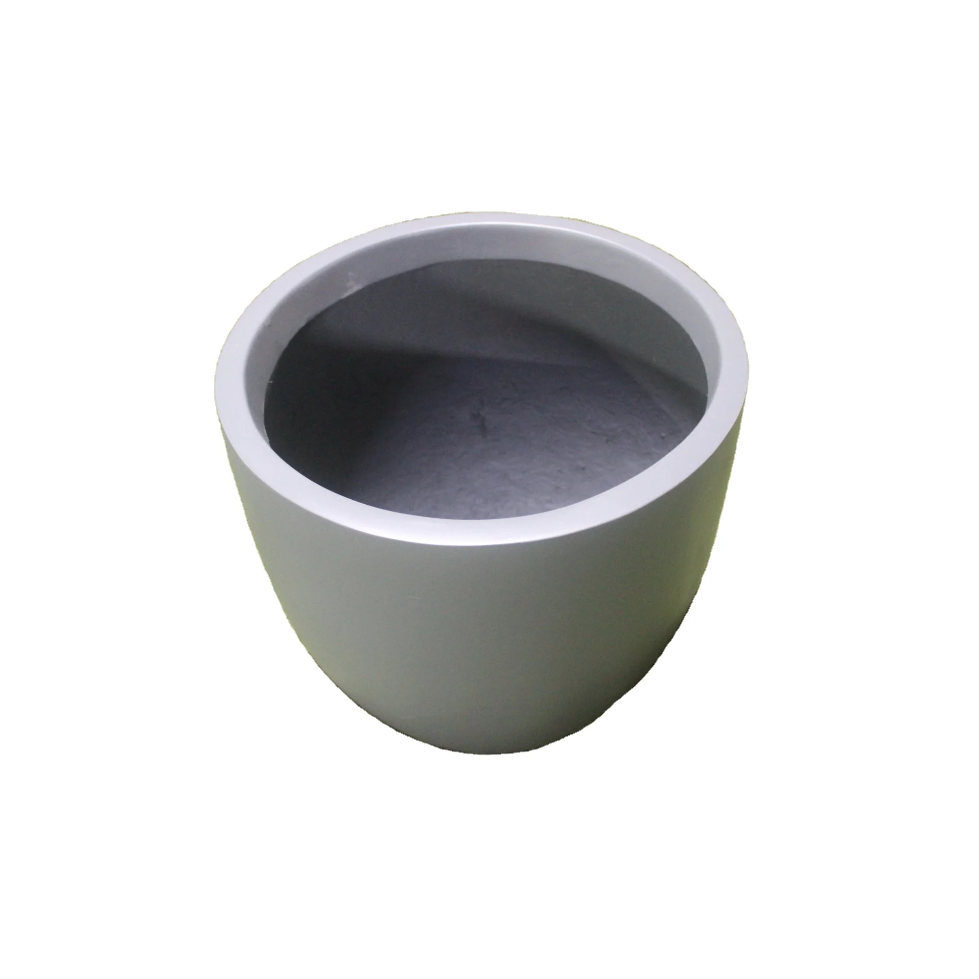Высококачественные Круглые цветочные горшки из стекловолокна в сером современном роскошном дизайне для внутреннего и наружного использования дома оптом