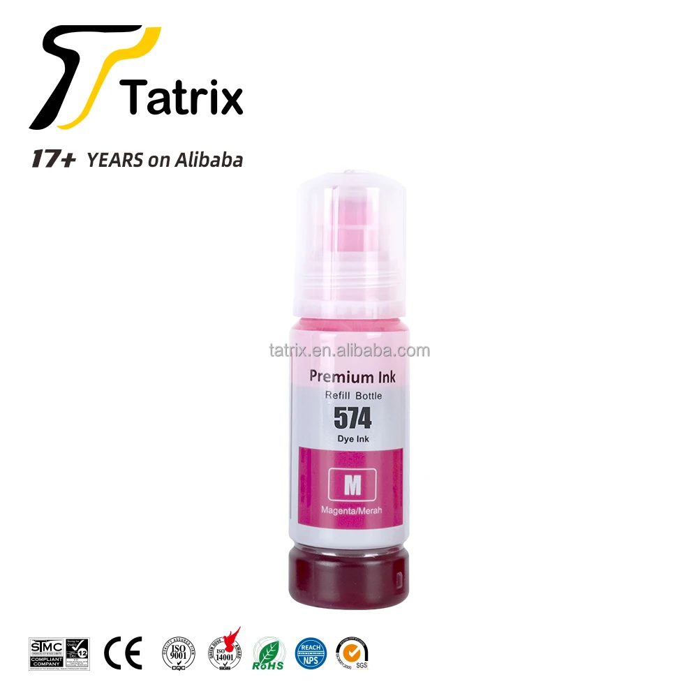Чернила Tatrix T5741 T5742 574 совместимые с чернилами цветная бутылка на водной основе Заправка для струйных чернил принтера Epson L8058 L18058