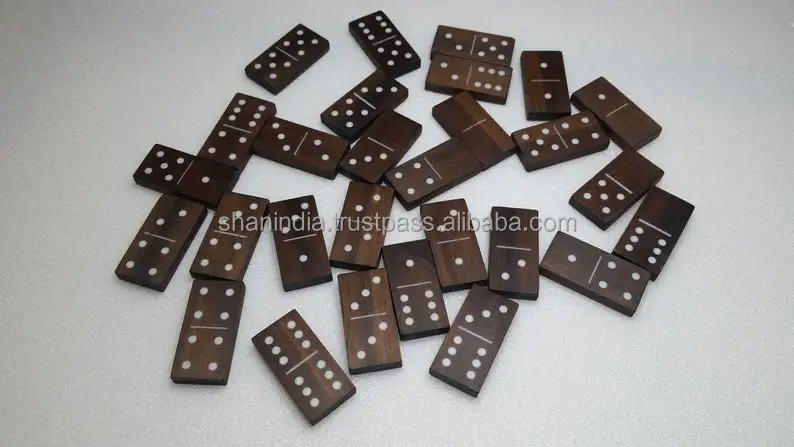 Best quality handmade Wood Double Six Domino set of 28 pcs. Games for Kids and Adults