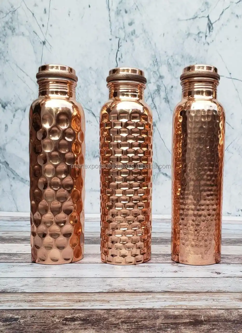 Ayurvedic Pure Copper Water Bottle - Handcrafted, Leak-Proof Design, Health Benefits, 1000ml Capacity, Eco-Friendly