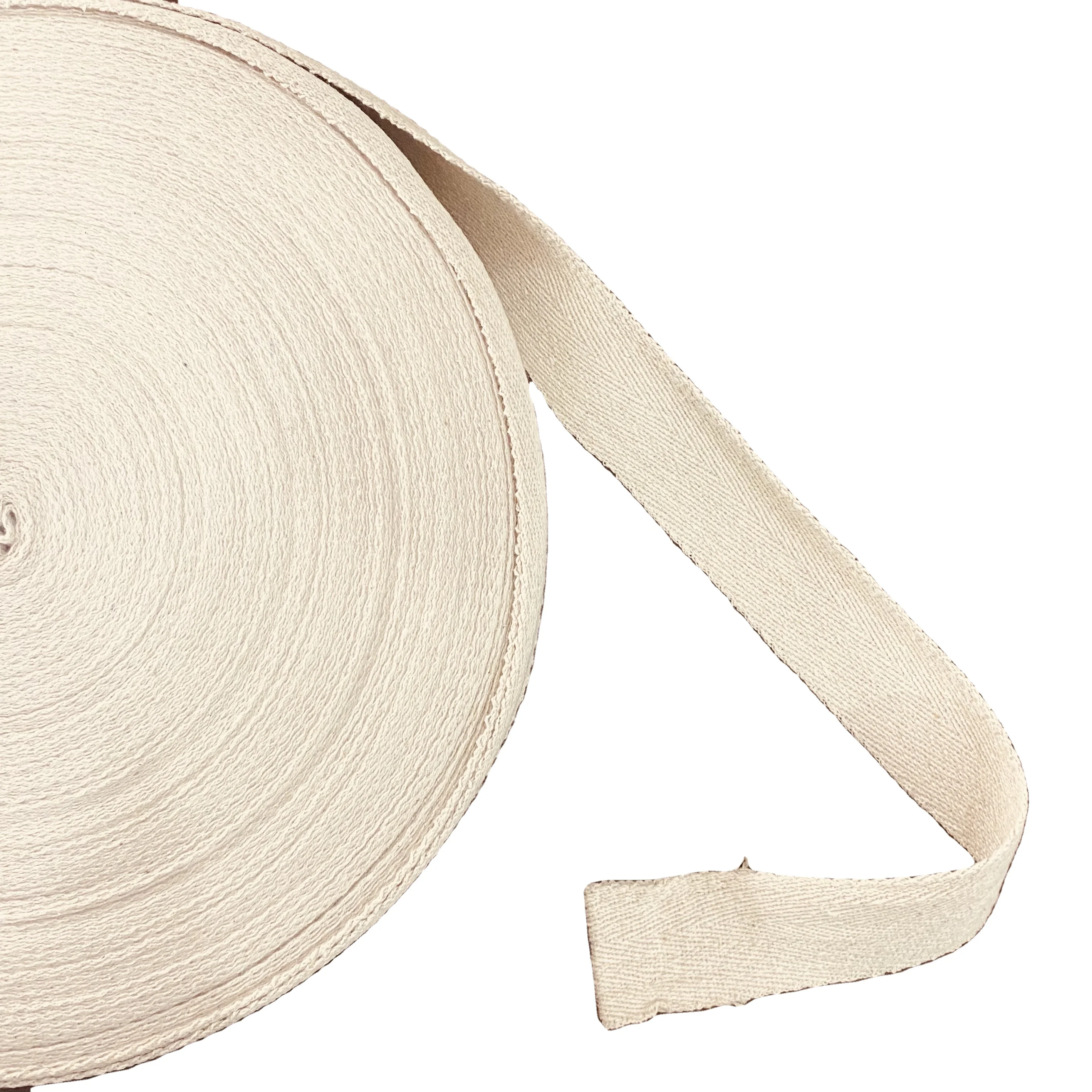 Customized High Strength Cotton Niwar Tape for Tent Tarpaulin 20 25 32 38 50 mm Organic Cotton Canvas Webbing For Belts Bags