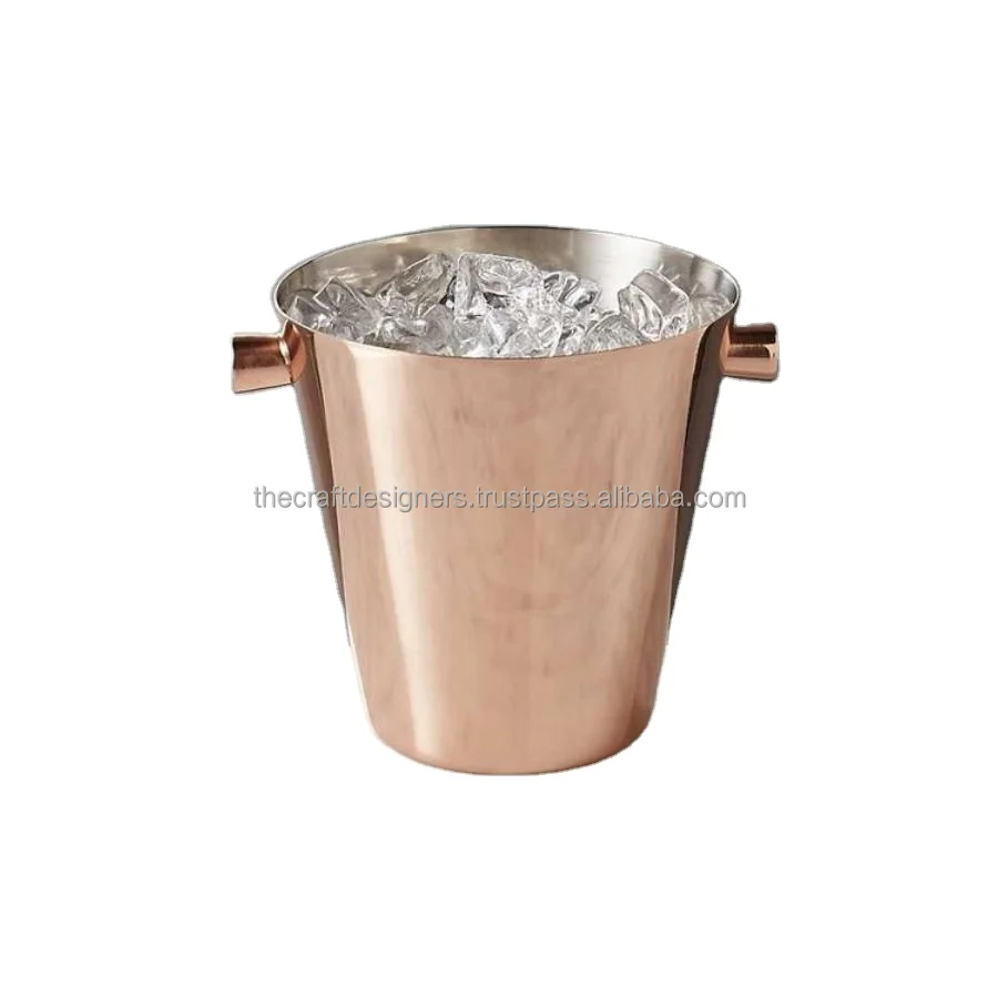 Copper Plating Ice Cubes Collectable Pot Exclusive Quality Wholesale Beer Ice Bucket And Champagne Wine Cooler Logo Custom Print