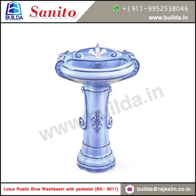 Automatic Bathroom Basins with Half Pedestal 22x16 22x18 Inches Elongated P-Trap and S-Trap Drainage Remote Control Included