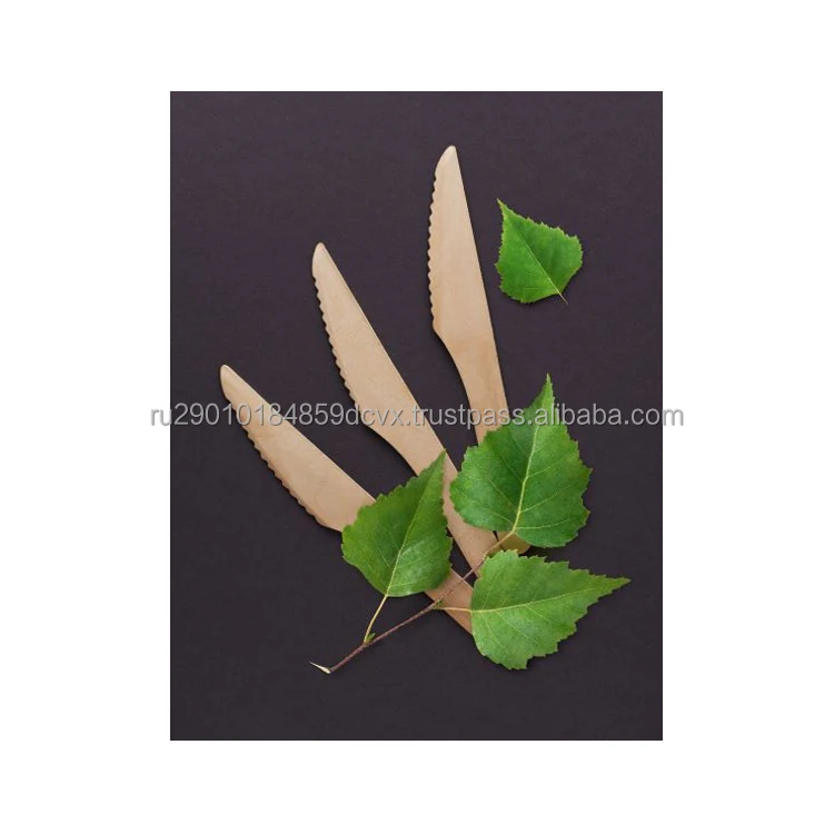 Disposable cutlery wooden knife from environmentally friendly and safe raw materials for sale