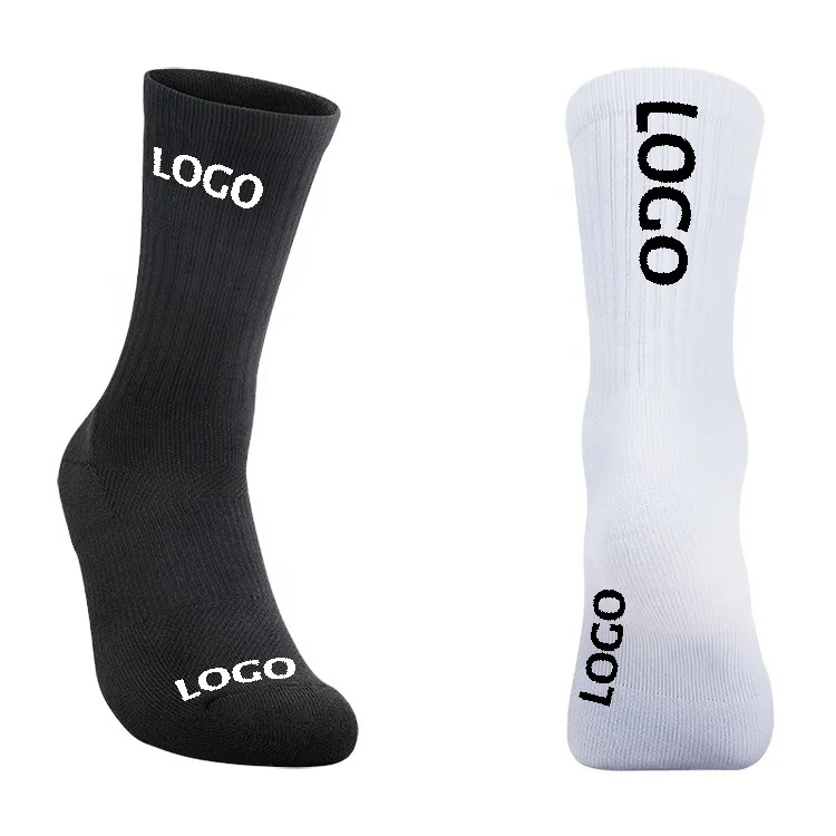 High Quality Custom compression socks Logo Athletic Men stripe socks Custom Logo Accepted White Unisex  Sports Socks