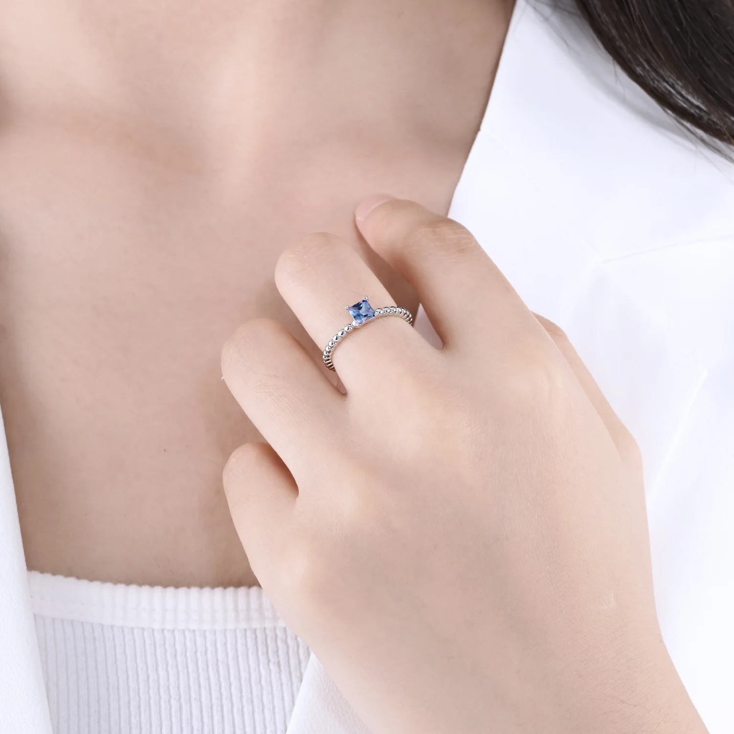 Sterling Silver 925 Color Change Alexandrite Trendy Fashion Twisted Square Stone Dainty Ring For Women Destiny Jewellery