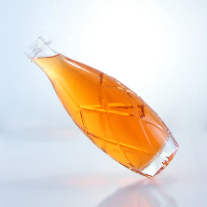 best selling rhombus design 500ml 100ml  super flint   glass  bottle spirit  liquor  vodka whisky gin with cap