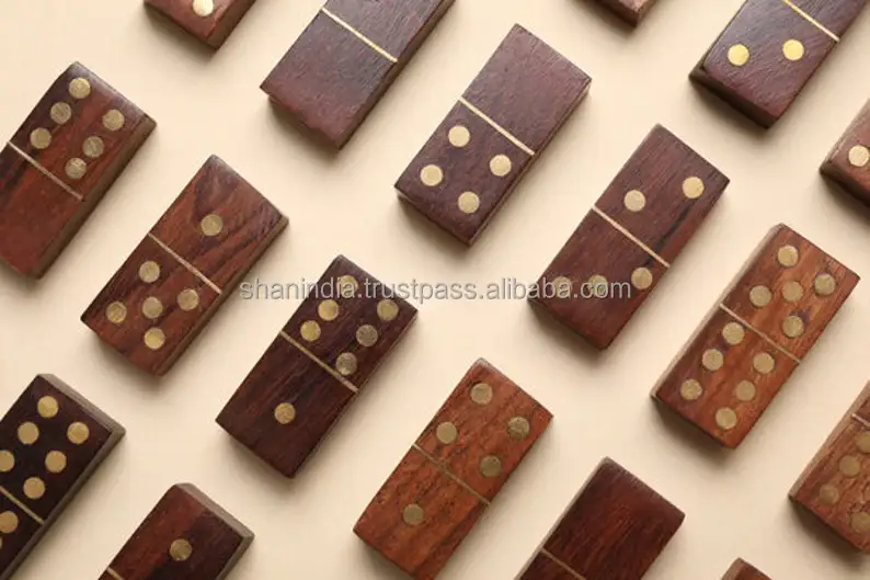 Best quality handmade Wood Double Six Domino set of 28 pcs. Games for Kids and Adults