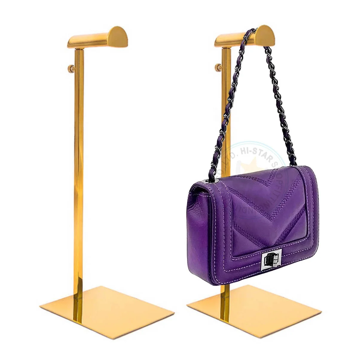 Custom logo Luxury gold rack purse backpack bag handbag display stand