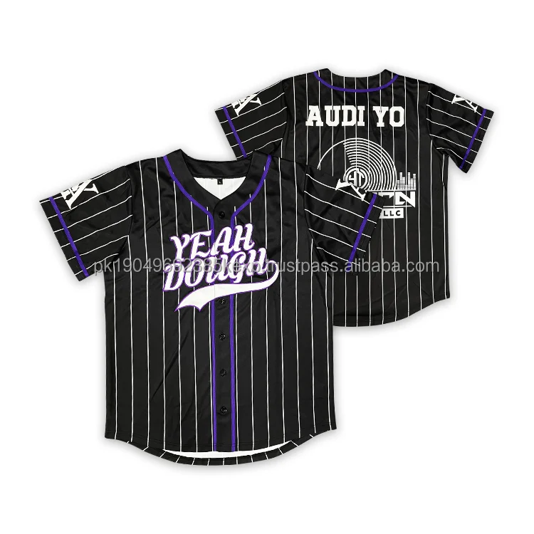 Высококачественный изготовленный на заказ сублимационный Софтбол/бейсбольный трикотаж вышитый полосатый дизайн полиэстер спортивный комплект с печатными методами