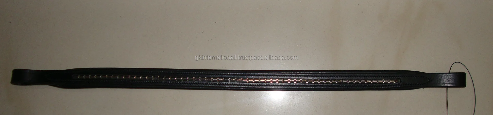 Leather Rhinestones bling decorative black English leather horse brow bands in full cob over sizes at wholesale price