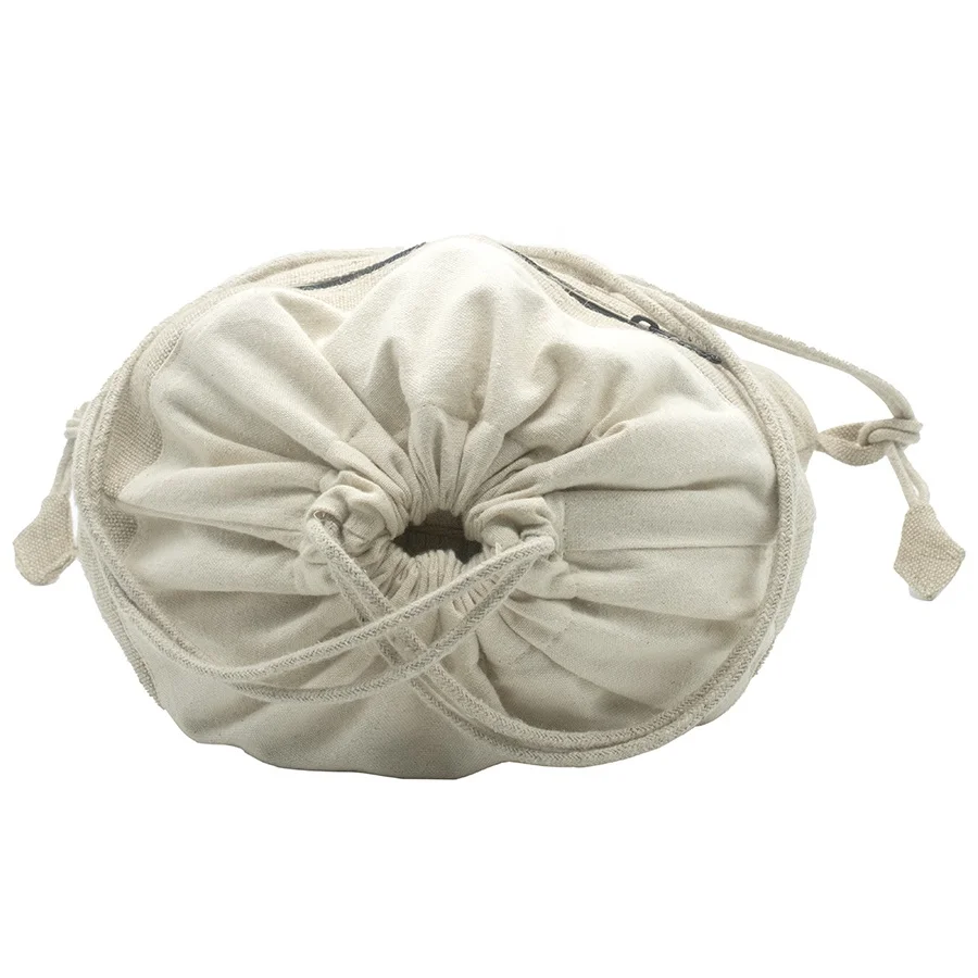 Eco-Friendly Burlap Cotton Canvas Jute Hemp Drawstring Backpack Gym and Cycling Sport Bag for Shoes