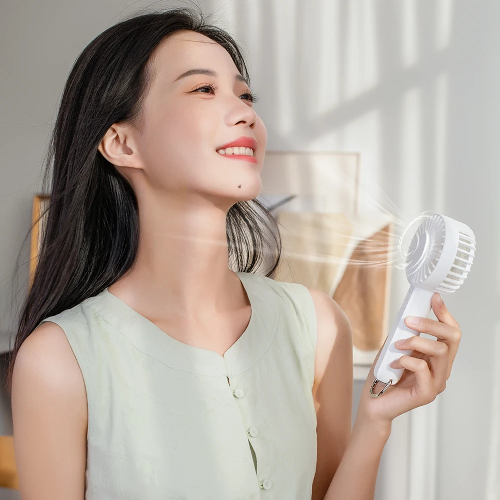 2024 Latest Smart Portable Air Cooling Fan 1200mAh Battery Capacity Strong Wind Home Office Table Outdoor Handheld Small Fan