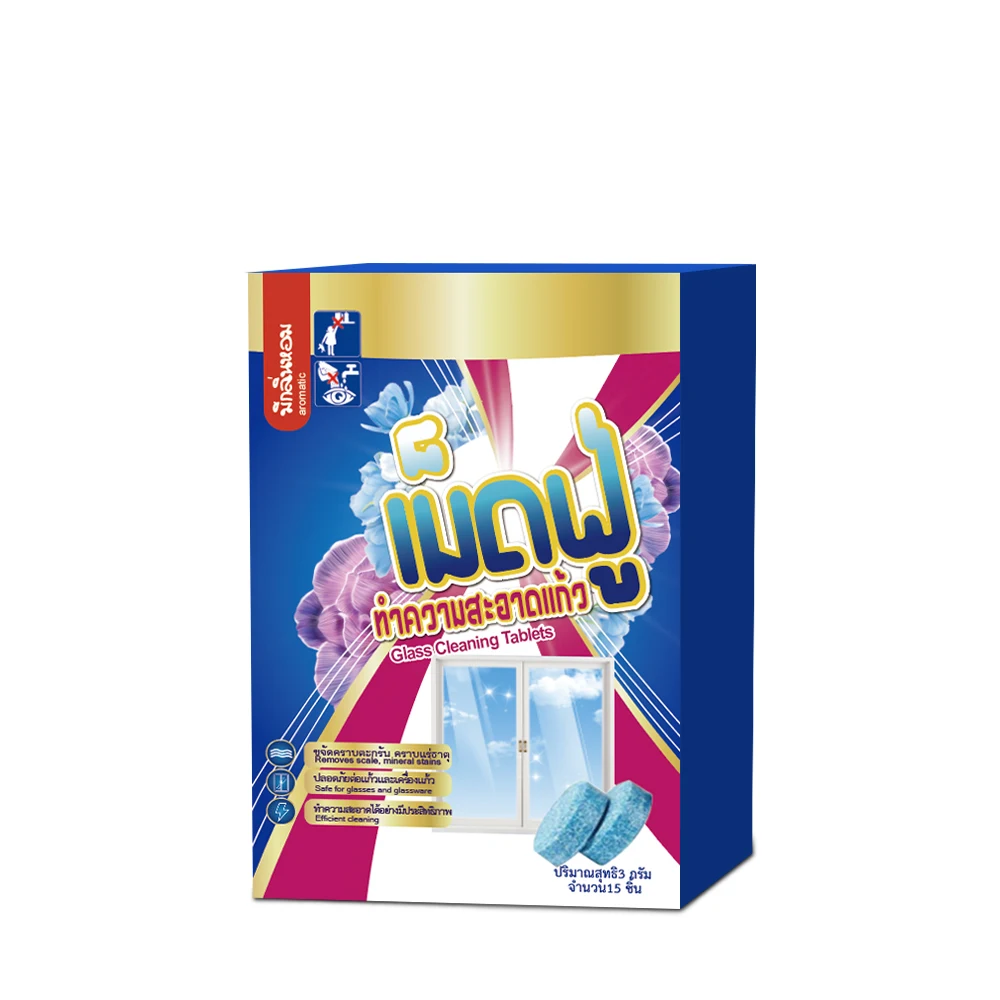 Private Label Custom Dead Glass cleaning effervescent tablets glass wash window building windshield glass clear