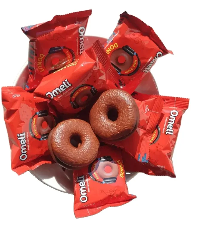New Product Premium Quality Brand Omeli Donut 150g Fresh Cream With Banana Flavour Tasty Delicious Chocopie Chocolate cake