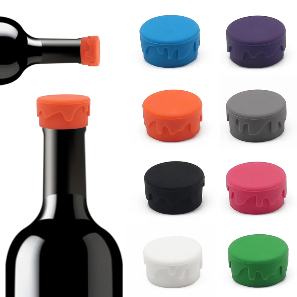 Silicone Wine Bottle Stopper Leak Proof Beer Champagne Cap Closer Keep Wine Fresh Whisky Cork Plugs Lids Kitchen Bars Tools