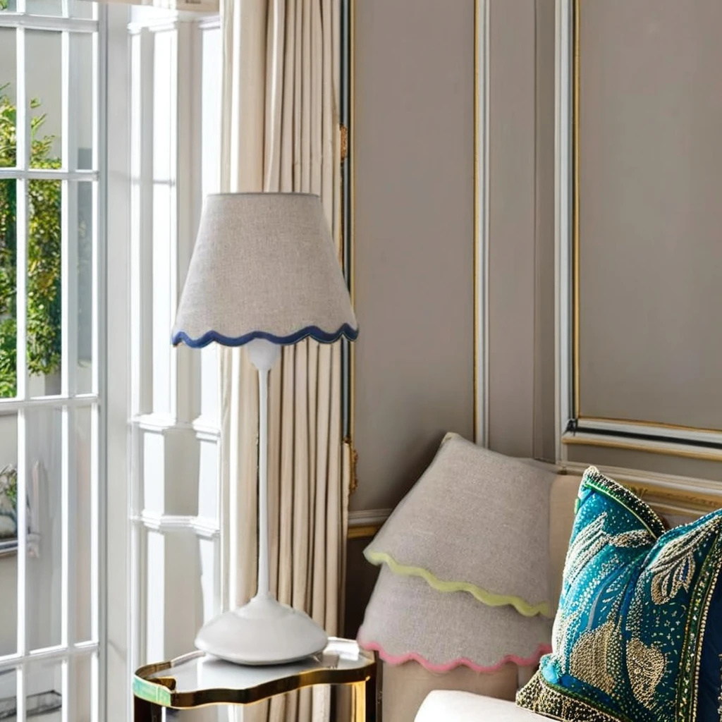 Premium Quality Beautiful  Fabric Lamp Shade Hardback for Home Decor Lamp Covers & Shades Color Scallop Style
