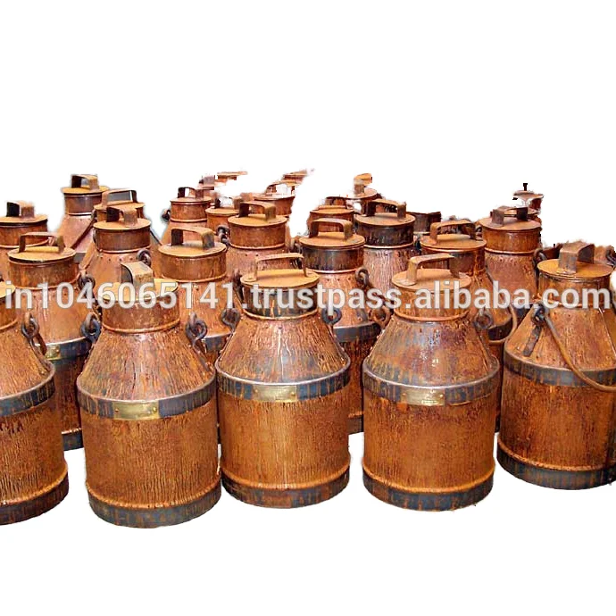 Custom Antique Metal Milk Cans with Love Pyramid Logo Modern Engraved Style Iron Aluminum Brass Cast Iron Model Craft Gift