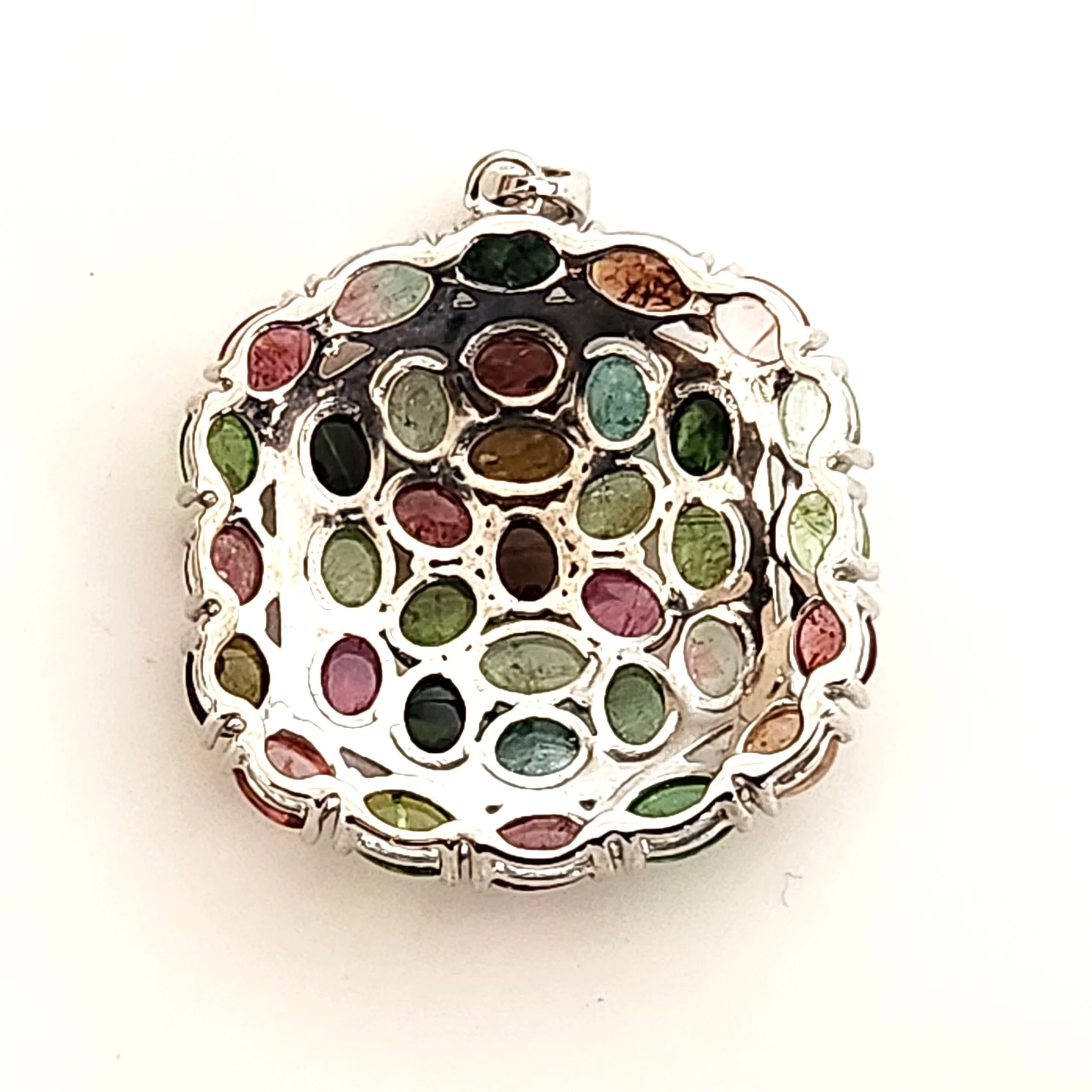 Multicolored Tourmaline Gemstone 925 Sterling Silver Gemstone Pendants for Necklace Jewelry