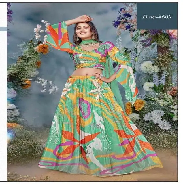 Latest Designer Flowy Lehenga With Blouse And Dupatta At Wholesale Rate With Customization Available