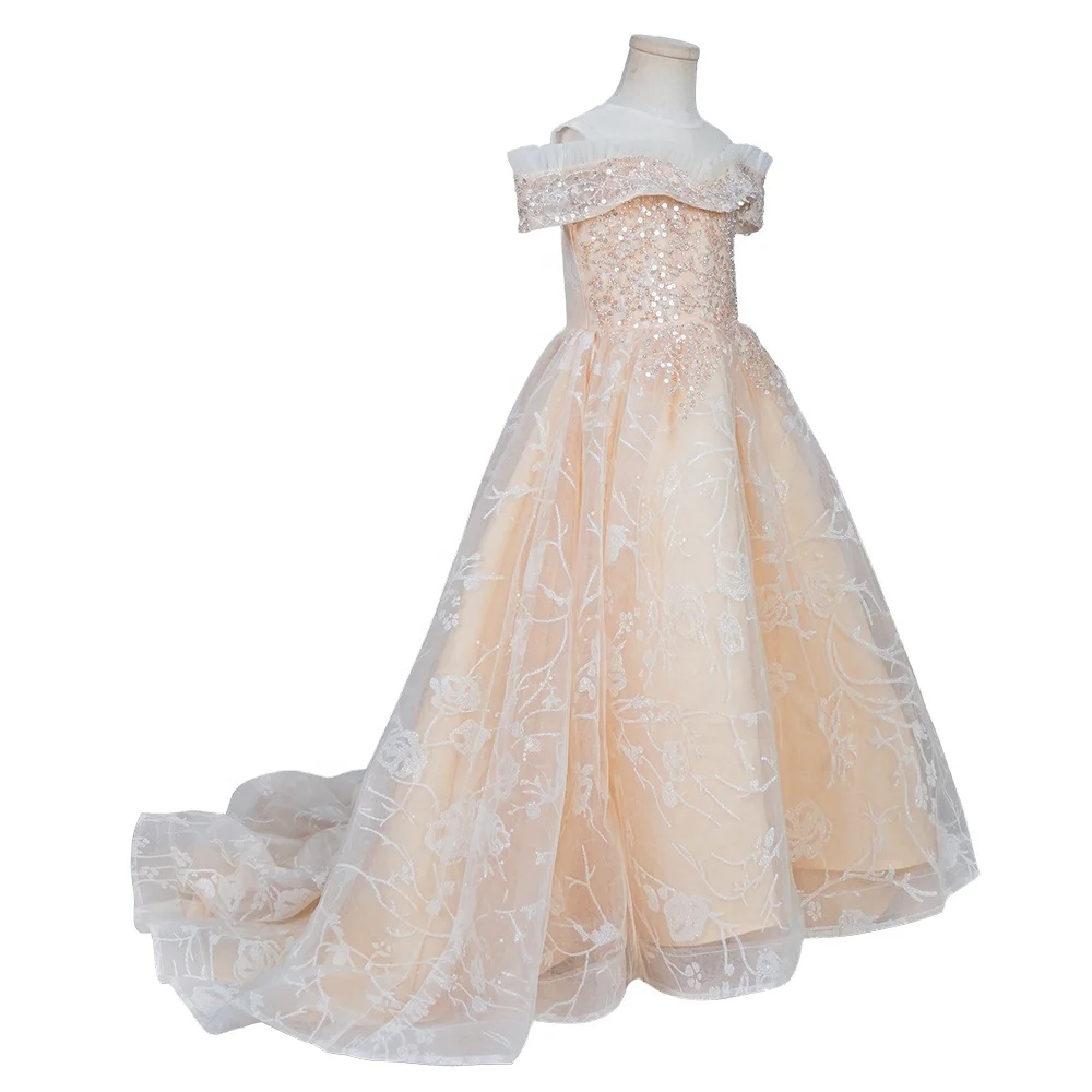 Long Flower Girl Kids Party Wear Dresses Baby Dress Girls 1 Years