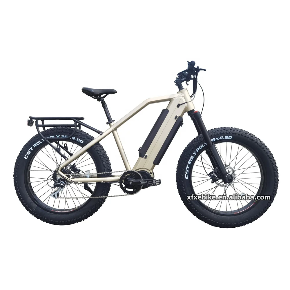 Полностью горный электрический велосипед с толстыми шинами 26*4,8 дюйма, 1000 Вт, средний привод, двойная батарея, большой мощности, вездеход, охота, электровелосипед