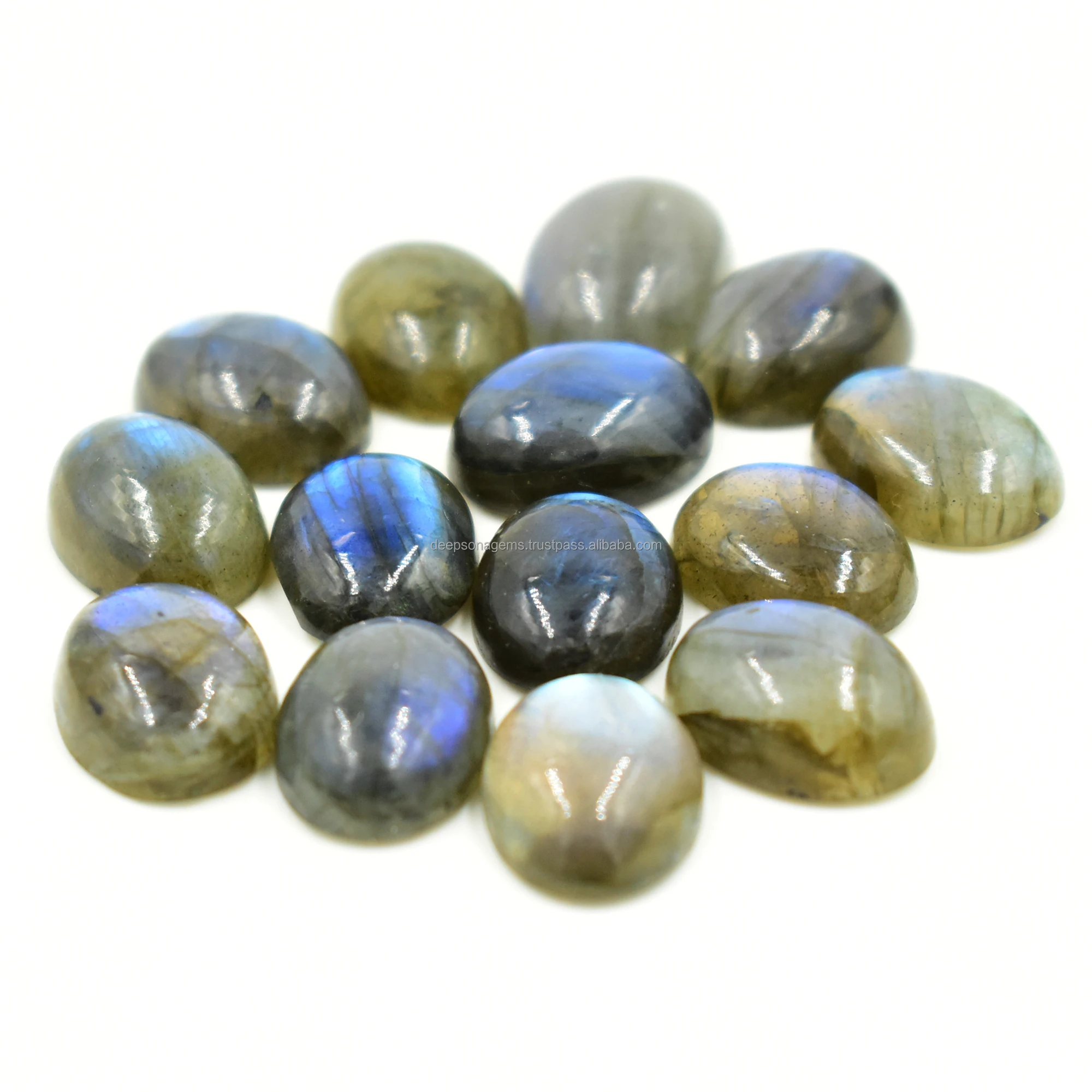 Natural Labradorite Oval Cabochon, Smooth Flat Back Gemstone Cabochon For Jewelry, Multi Flash Labradorite Stone