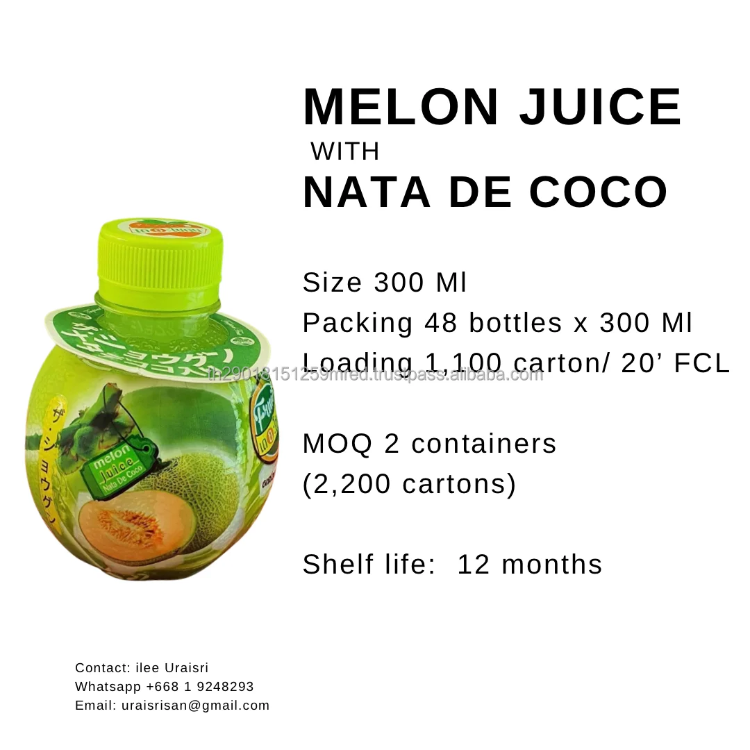 220 Ml Melon Beverage Concentraet Melon  Nata De Coco Drink Product of Thailand by Captain iLee of BEST A EVER Company Limited