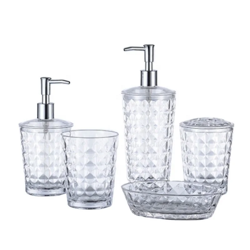 Clear Acrylic Bathroom Accessories Set