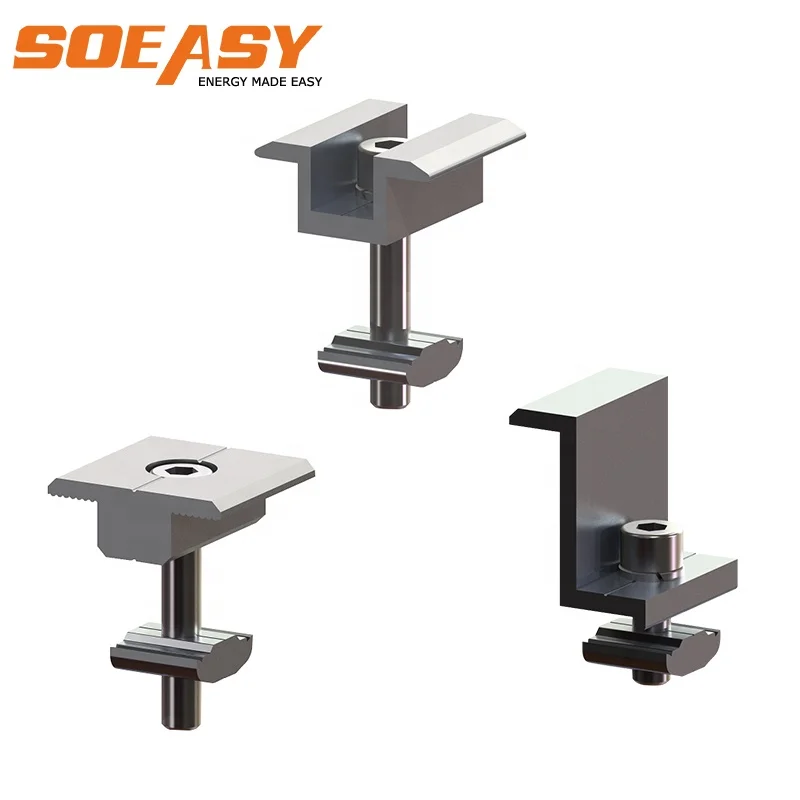 SOEASY Pv Structure Metal Roof Mounting Mid Inter End Clamp for Solar System Construction
