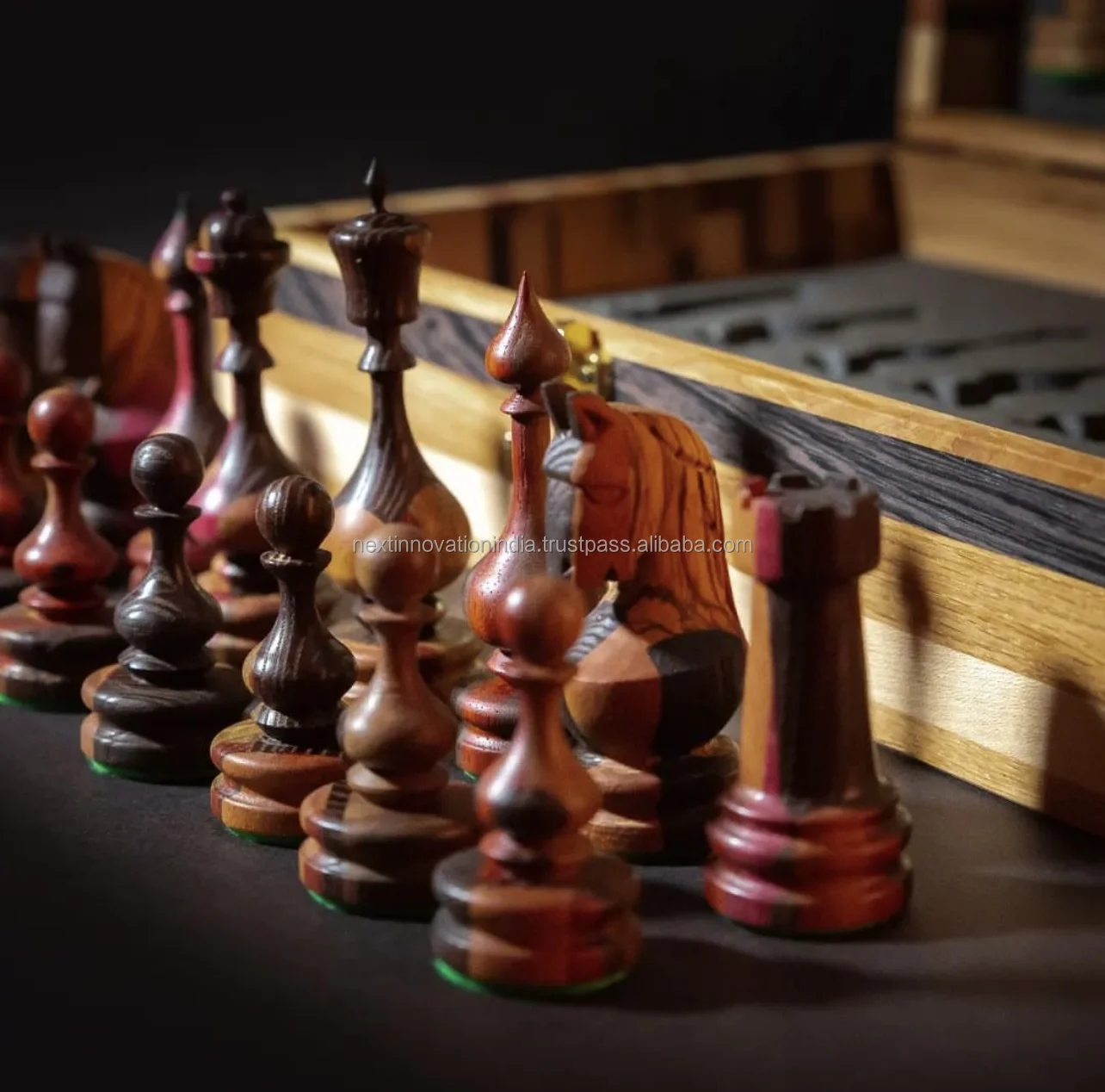 Handmade Real Horn Chess Set  Artisan-crafted Board and Pieces