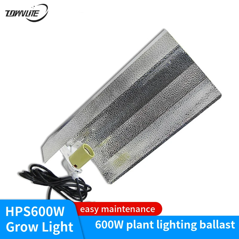 Simple three-piece plant grow light sodium lamp inductive ballast easy installation   high light efficiency T46 HPS600W fixture