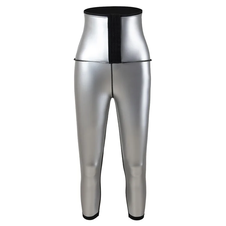 Women with Breasted Sweat Pants High Waist Fat Slimming Shorts Compression Thermo Workout Exercise Body Shaper Tights Sauna Suit