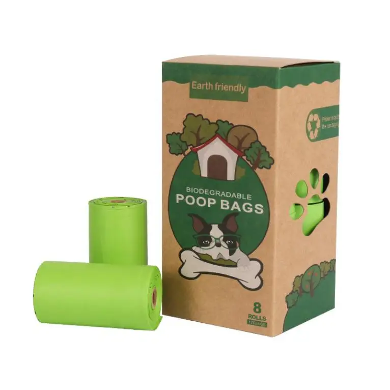 Compostable Poop Bags Fast Shipping 0.15mm Thickness 8 Rolls