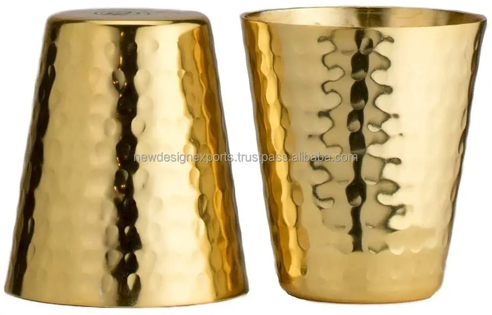 Brass  Moscow Mule Hammered Brass Shot Glasses(set of 4) 100% pure Brass