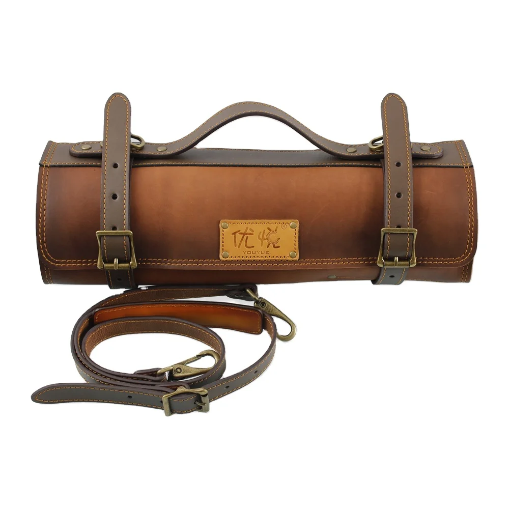 Custom portable Kitchen boning Leather Knives bags Knife set Culinary Tools chefs knife leather roll bag