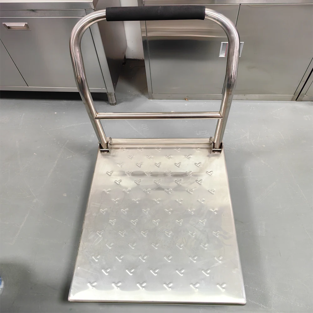 120*70cm 1000kg Stainless Steel Trolley Cart Anti-Corrosion Foldable Platform Trolley For Delivery