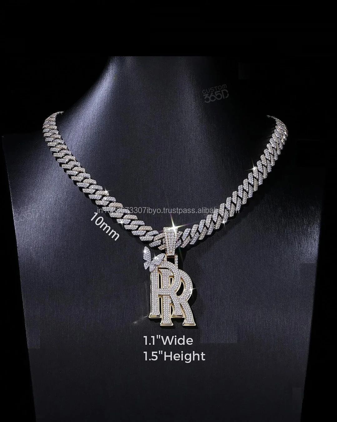 Glamorous Custom design letter Pendant in Sterling Silver with VVS Moissanite Diamond Sparkling VVS Diamond charm trendy Design